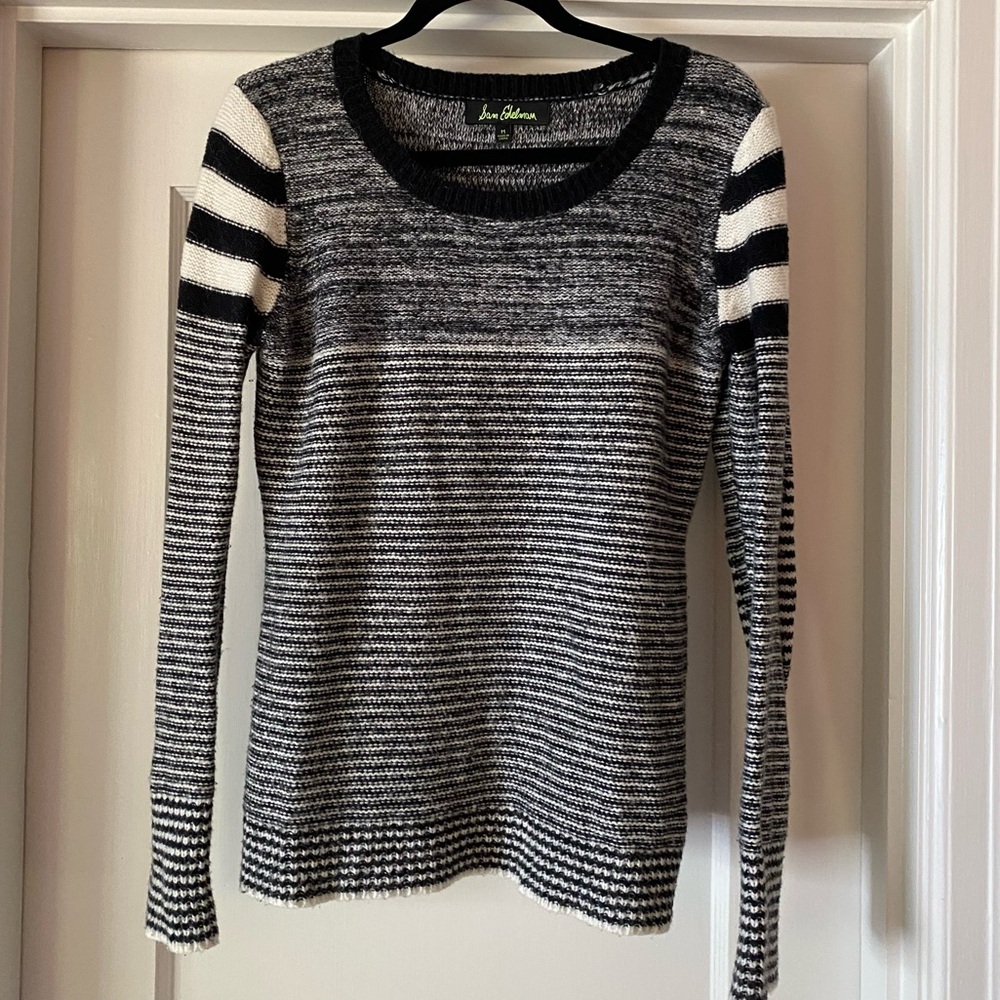 SAM EDELMAN BLACK & WHITE WOOL SWEATER